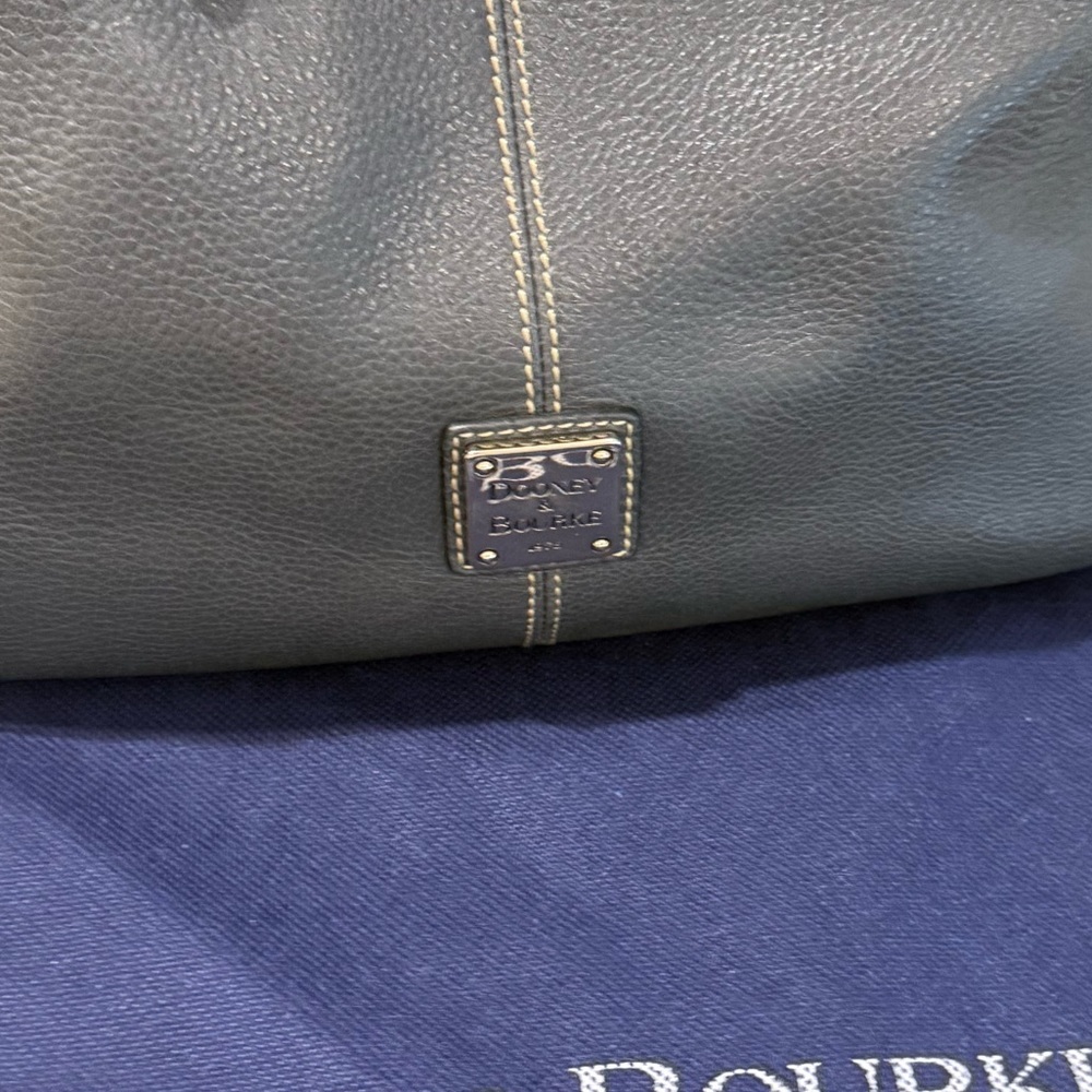 NWOT Dooney & Bourke Charcoal Leather Shoulder Bag - Picture 2 of 6